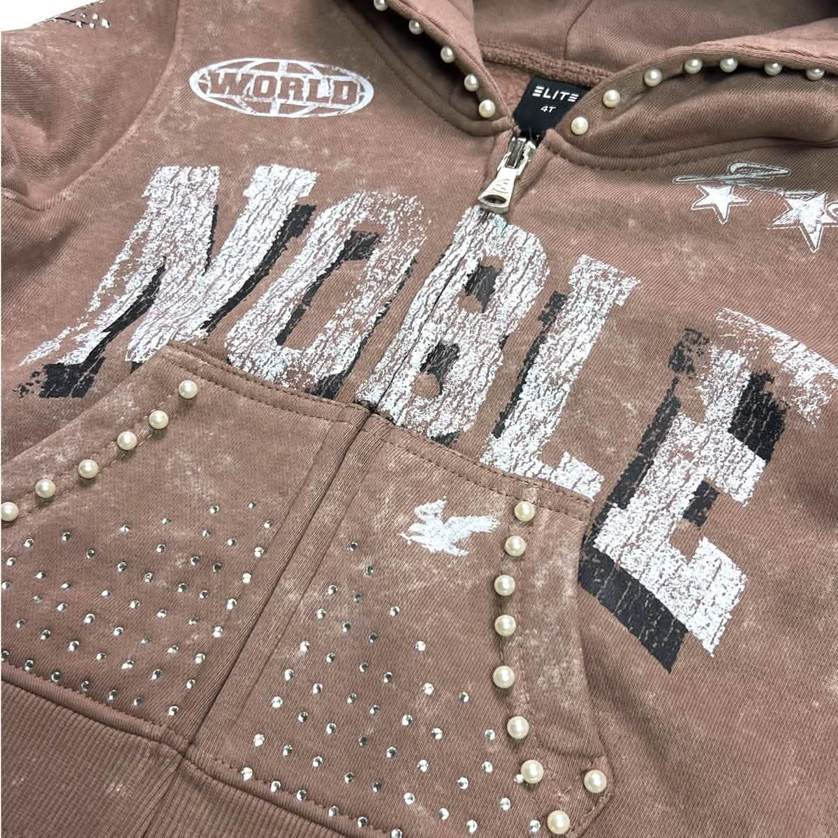 Elite Mocha Washed Noble Kid's Hoodie