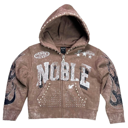 Elite Mocha Washed Noble Kid's Hoodie