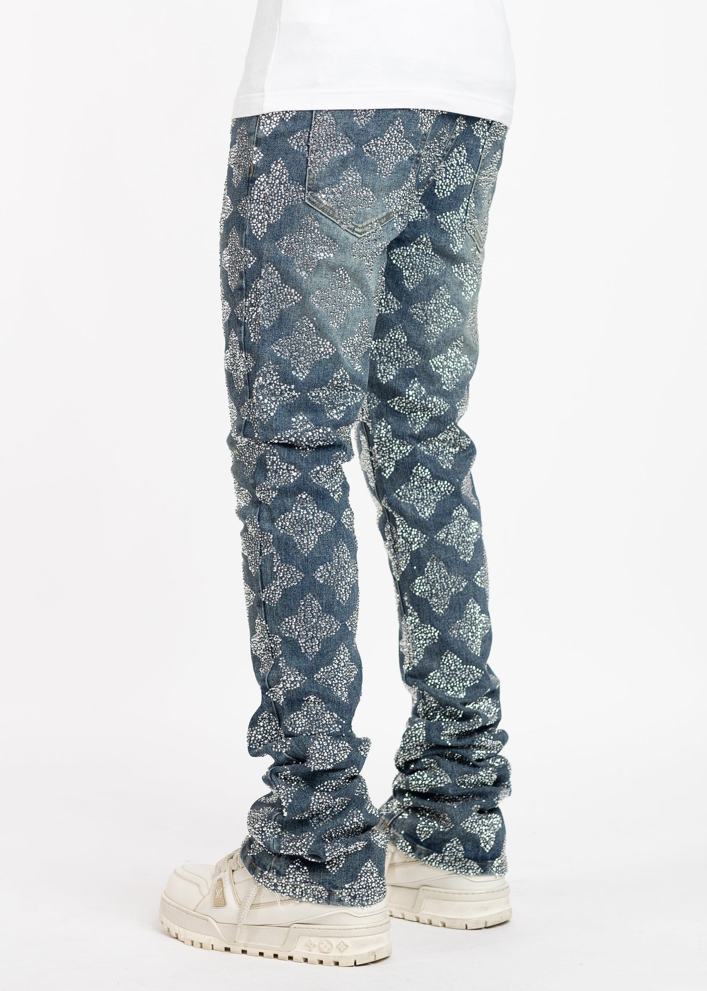 Guapi Vintage Blue Embellished Denim