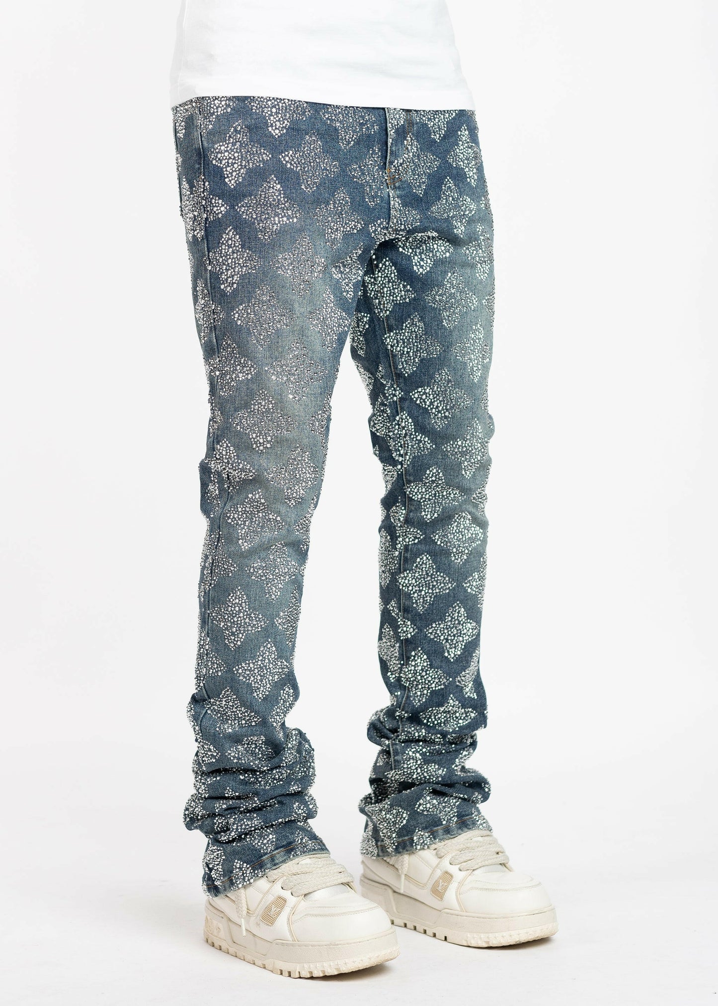 Guapi Vintage Blue Embellished Denim