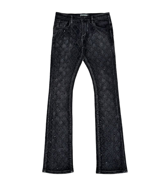 Vicious Black Stacked Crystal Denim