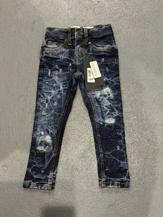 Evolution In Design Toddler Dark Blue Distressed Jeans.