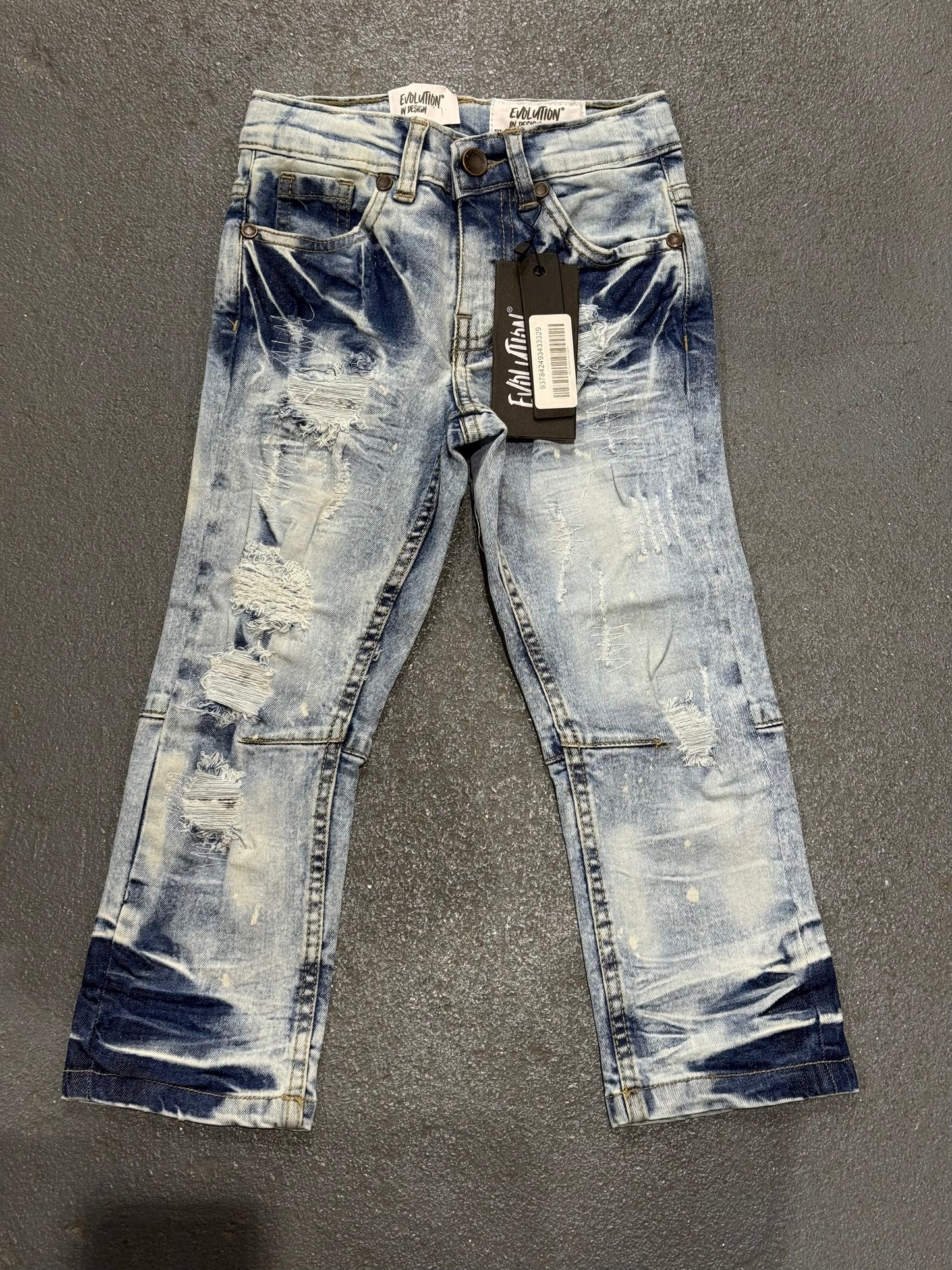 Evolution In Design Toddler Light Wash Blue Distressed Jeans.
