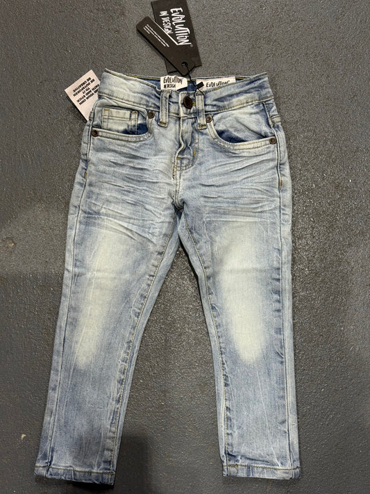 Evolution In Design Toddler Blue Light-Washed Jeans.