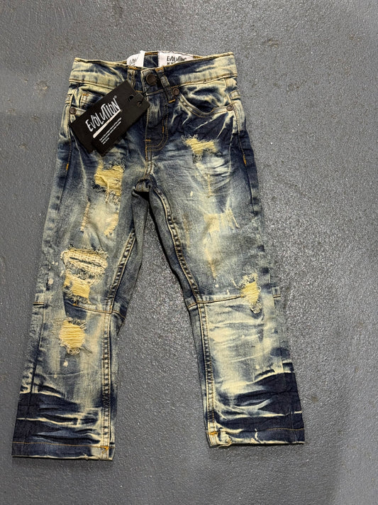 Evolution In Design Toddler Vintage Distressed Jeans.