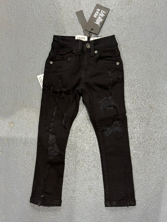 Evolution In Design Toddler Skinny Distressed Black Jeans.