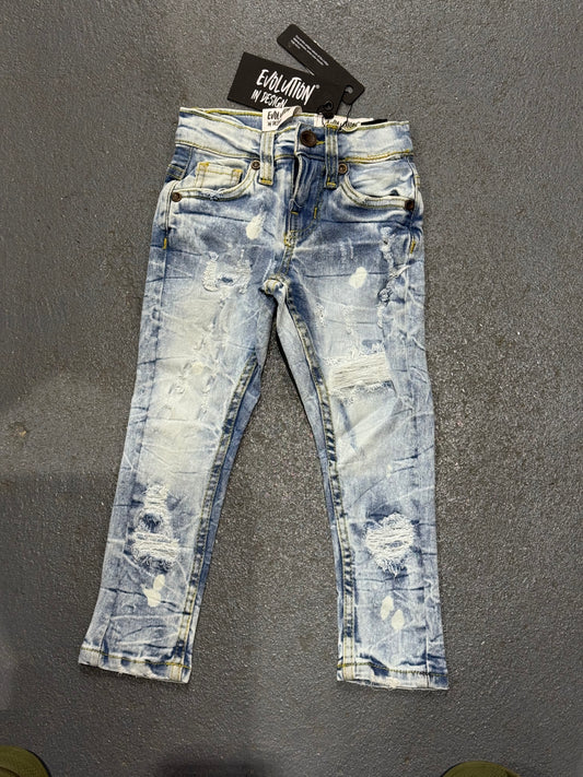 Evolution In Design Toddler Light Wash Blue Distressed Jeans.