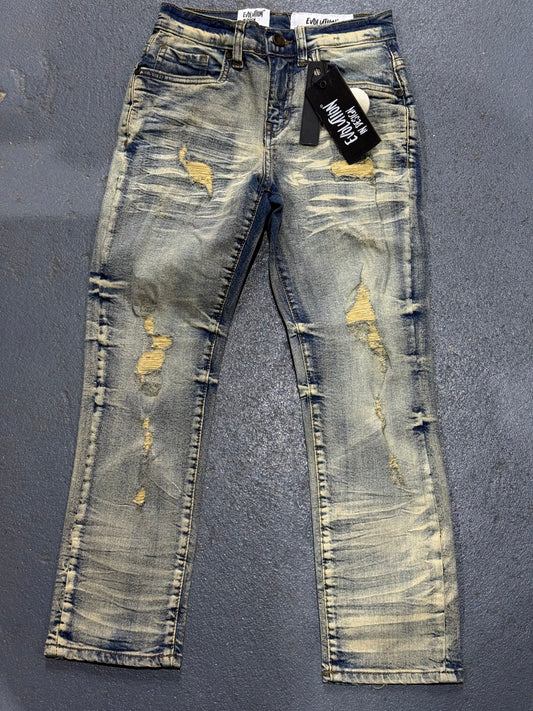 Evolution In Design Big Kids Distressed Blue Light-Washed Jeans.