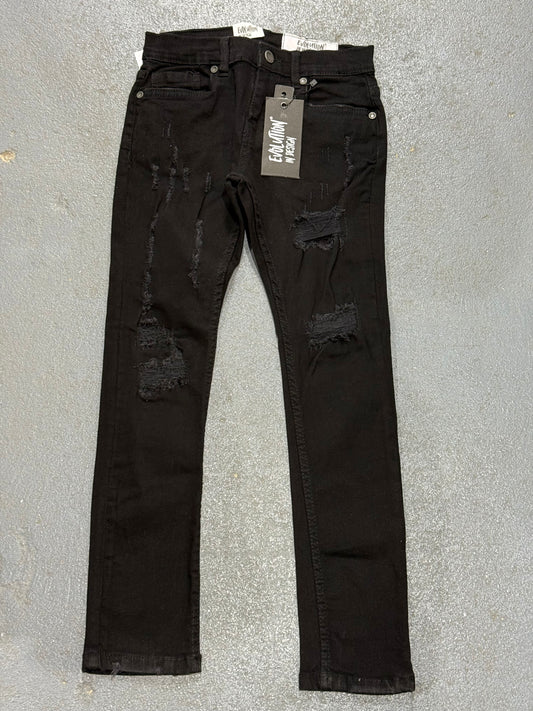 Evolution In Design Big Kids Distressed Black Jeans