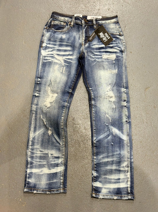 Evolution In Design Big Kids Distressed Blue Light Washed Jeans.