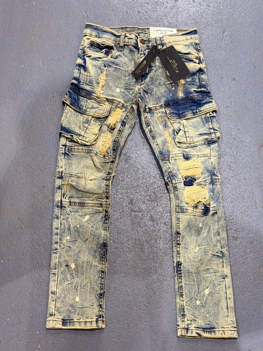 FWRD Denim Big Kids Drstressed Vintage Light-Washed Jeans.