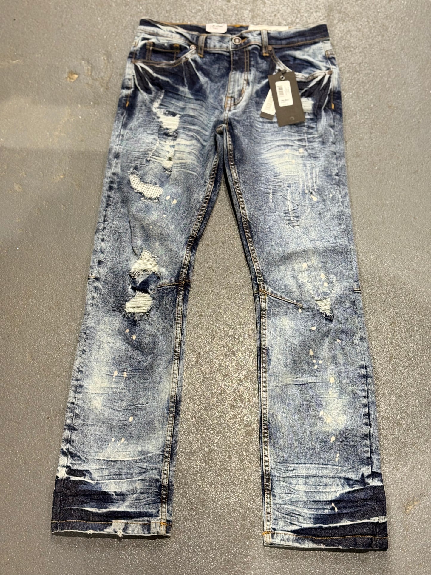 Evolution In Design Big Kids Distressed Jeans w/ Stitching Patterns