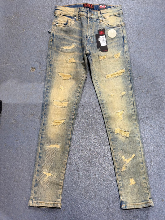 Exit Big Kids Distressed Vintage Stone-Washed Jeans.