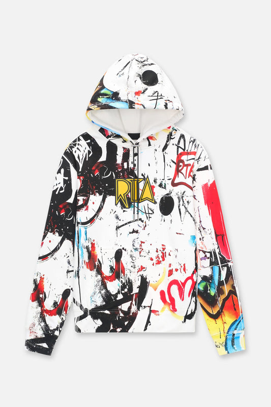 RtA Dion White Graffiti Hoodie
