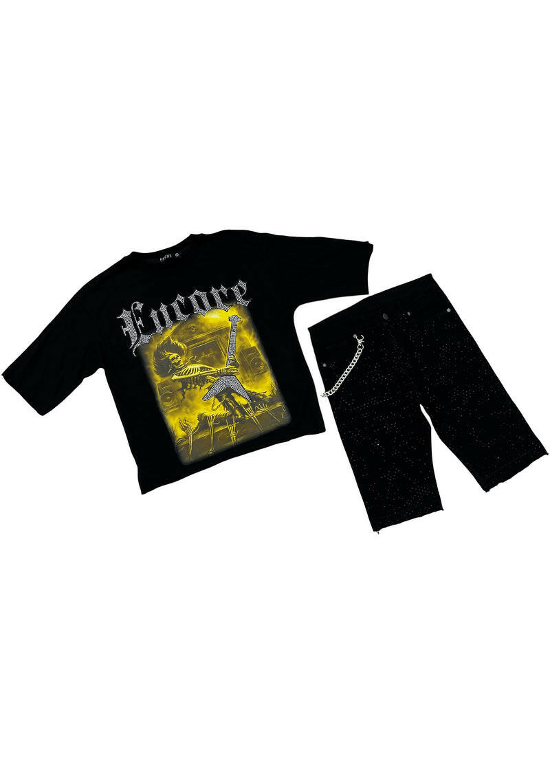 Focus Stone Jeans w/ Chain - 50% OFF