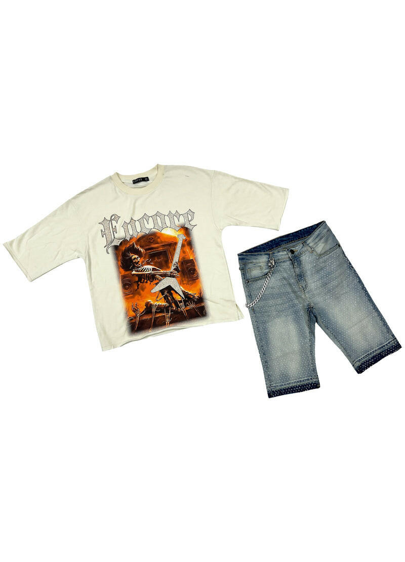 Focus Stone Jeans w/ Chain - 50% OFF