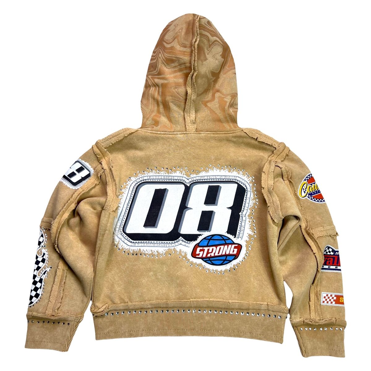 Elite Strong Sand Rhinestones Washed Premium Kids Hoodie 