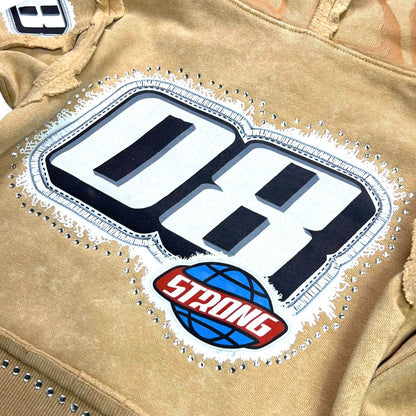 Elite Strong Sand Rhinestones Washed Premium Kids Hoodie 