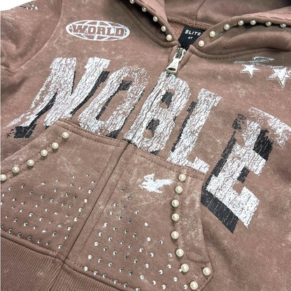 Elite Mocha Washed Noble Kid's Hoodie 