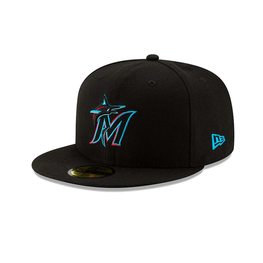 NEW ERA 59FIFTY AUTHENTIC COLLECTION MIAMI MARLINS ON-FIELD GAME HAT - BLACK 70456861 