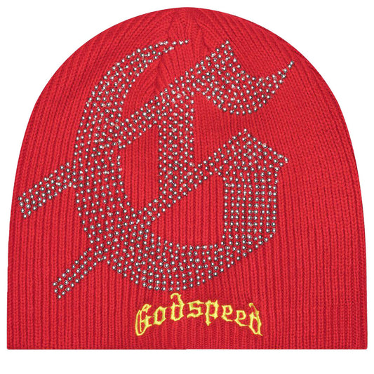 Studded Red Beanie 
