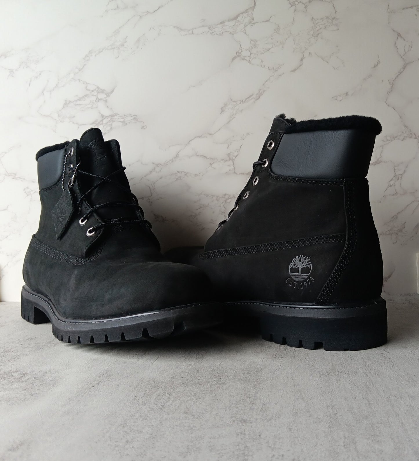Timberland 6-Inch Premium Fur Line Black Men's Boots - Save 40%