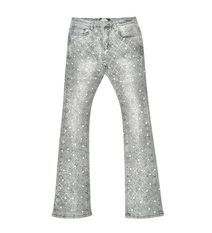 Vicious Black Stacked Crystal Denim 