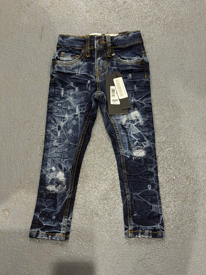 Evolution In Design Toddler Dark Blue Distressed Jeans.