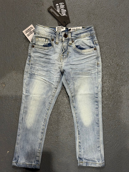 Evolution In Design Toddler Blue Light-Washed Jeans.