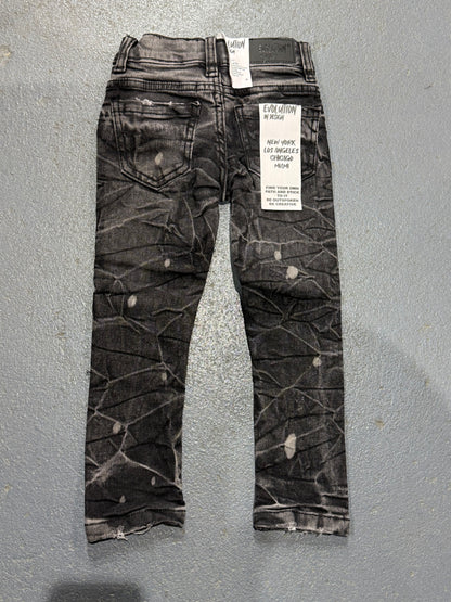 Evolution In Design Toddler Slim Fit Distressed Black-Washed Jeans.