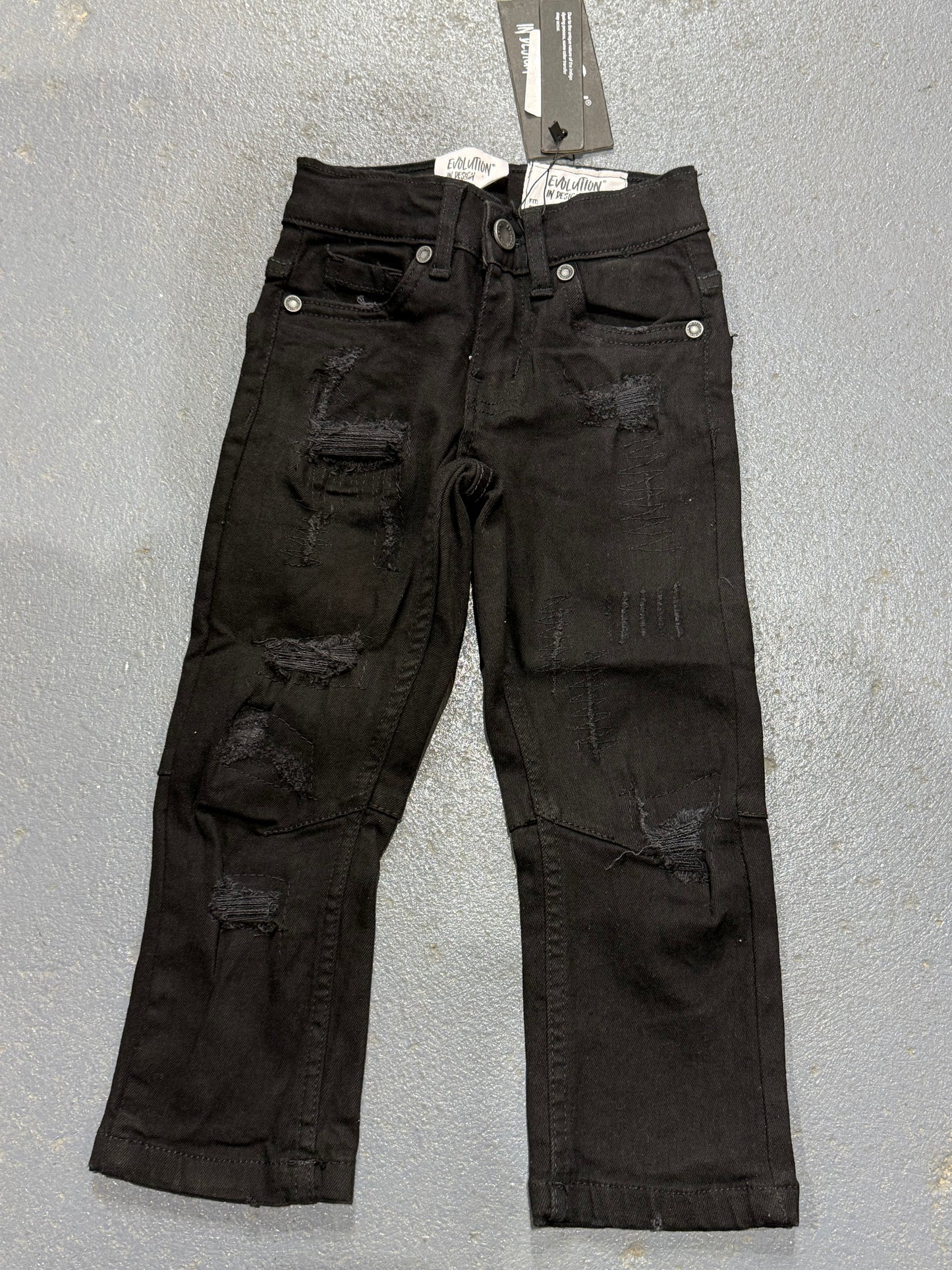 Evolution In Design Toddler Distressed Black Jeans.