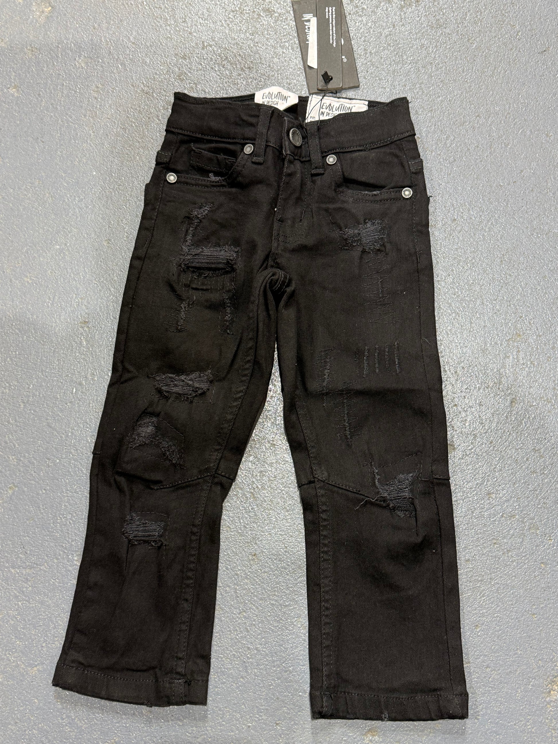 Evolution In Design Toddler Distressed Black Jeans.