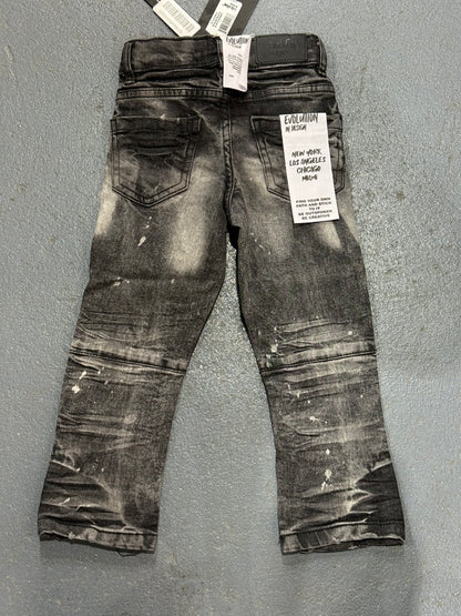 Evolution In Design Toddler Distressed Black-Wash Jeans.