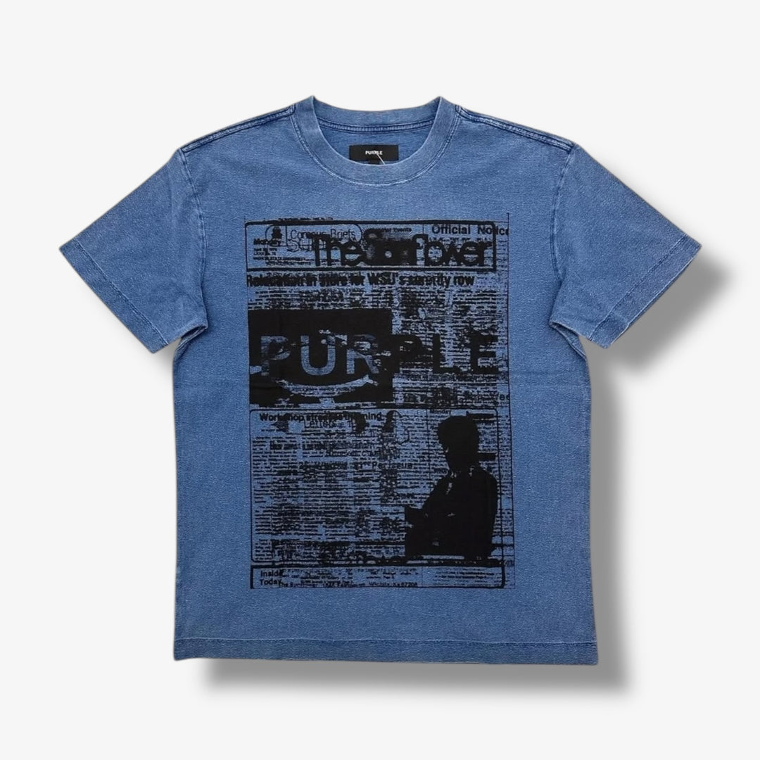 Purple Brand Textured SS Tee Blue - 40% OFF