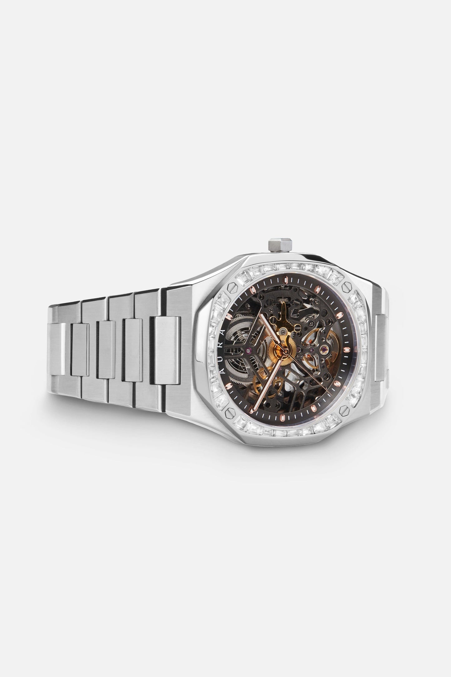 Aura Skeleton 002: Steel/Crystal Watch