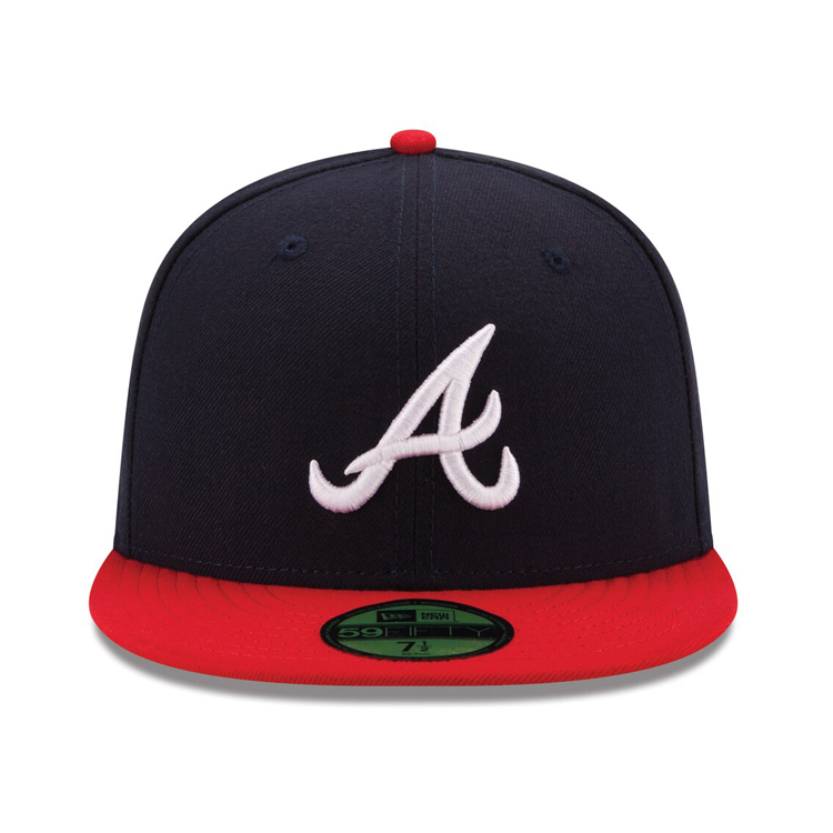 NEW ERA 59FIFTY AUTHENTIC COLLECTION ATLANTA BRAVES ON-FIELD HOME HAT - NAVY, RED ALT 70361069 