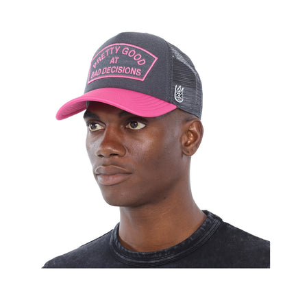 Cult Good at Bad Decisions Grey/Pink Trucker Hat
