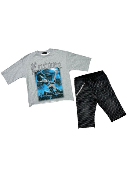 Focus Stone Jeans w/ Chain