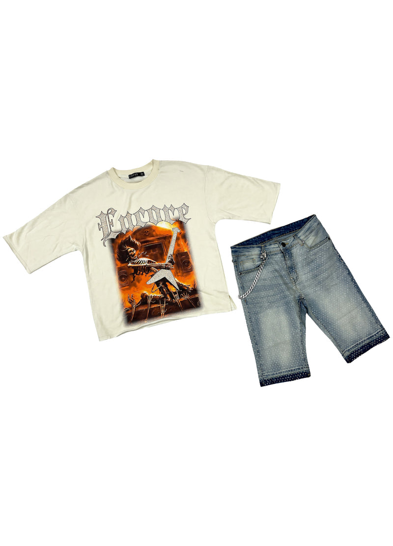Focus Stone Jeans w/ Chain