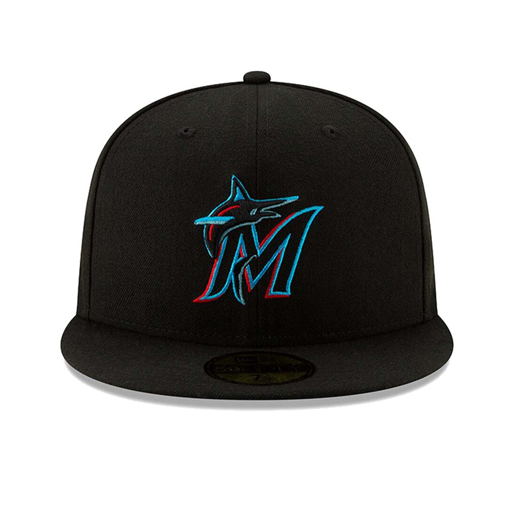NEW ERA 59FIFTY AUTHENTIC COLLECTION MIAMI MARLINS ON-FIELD GAME HAT - BLACK 70456861 