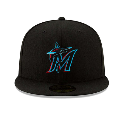 NEW ERA 59FIFTY AUTHENTIC COLLECTION MIAMI MARLINS ON-FIELD GAME HAT - BLACK 70456861 
