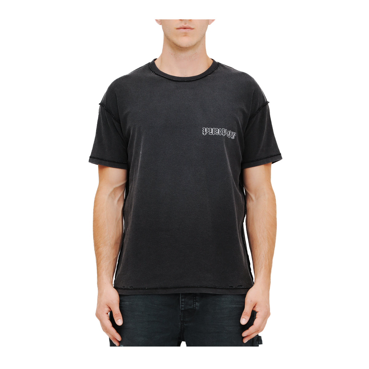 Purple Brand Mens Textured Inside Out Tee - 40% OFF