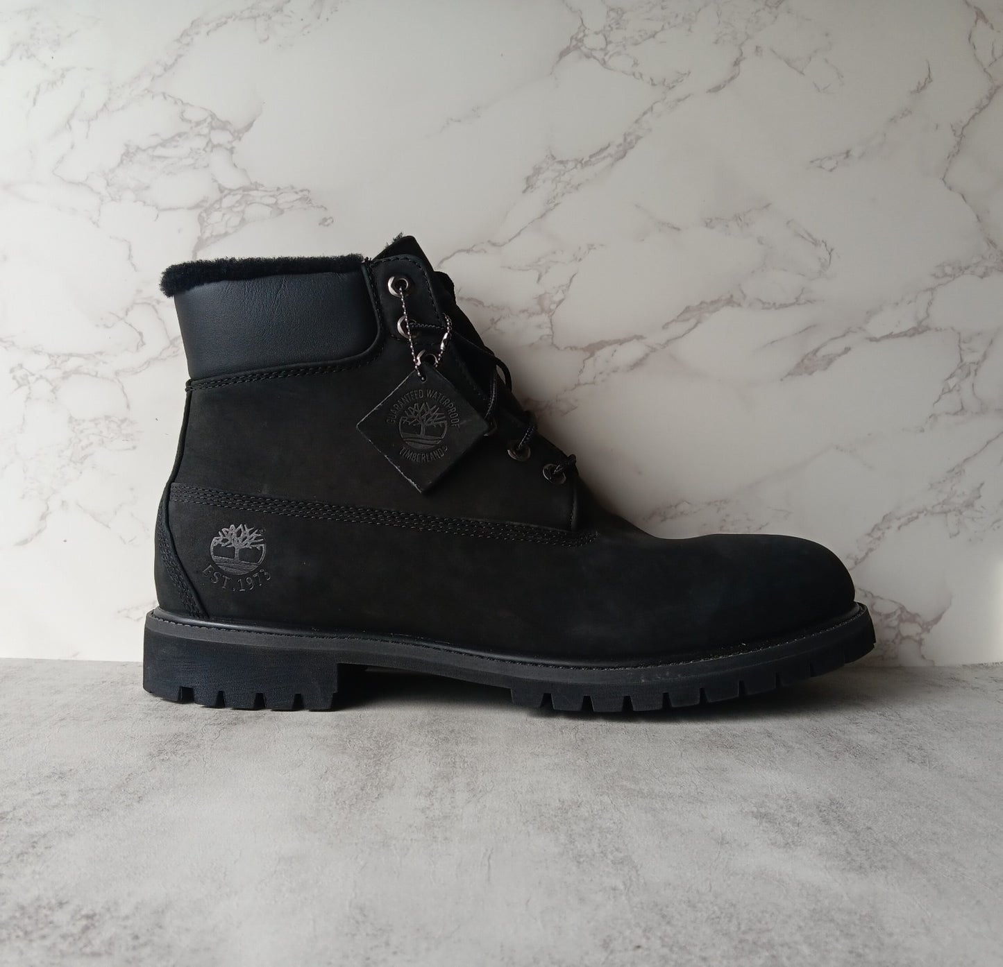 Timberland 6-Inch Premium Fur Line Black Men's Boots - Save 40%